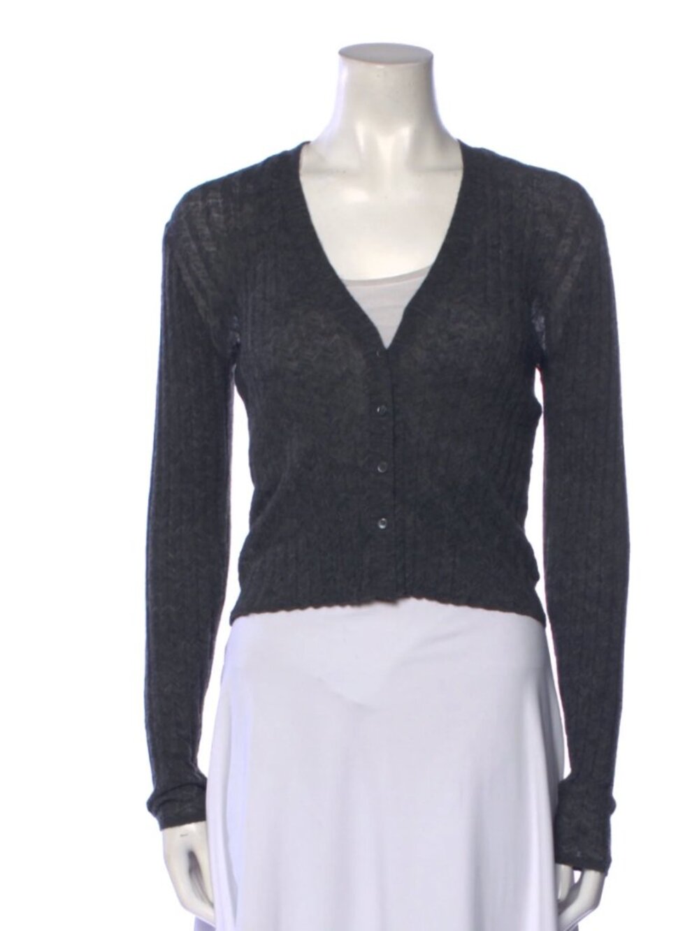 Theory  Baby Alpaca V-Neck Sweater  Grey | Size: S